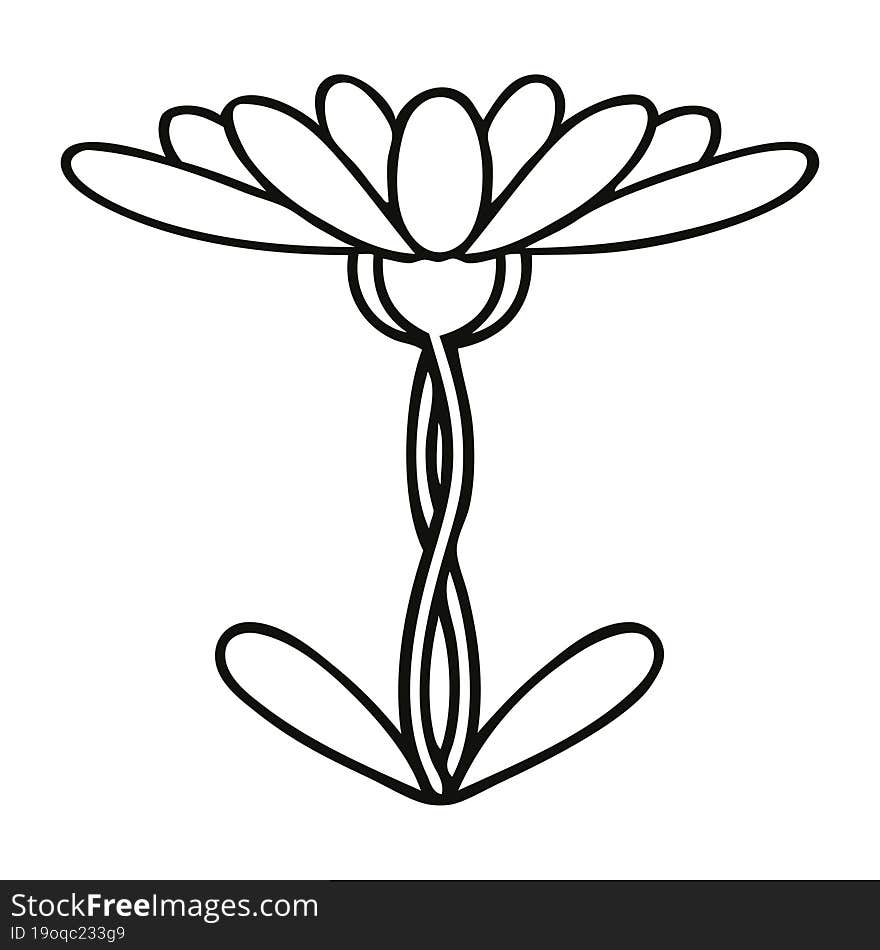 Line Drawing Cartoon Flower