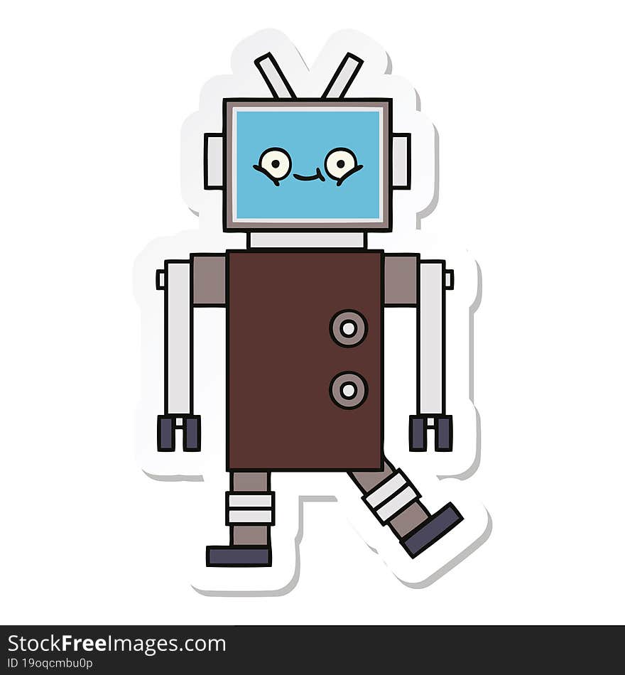 sticker of a cute cartoon robot