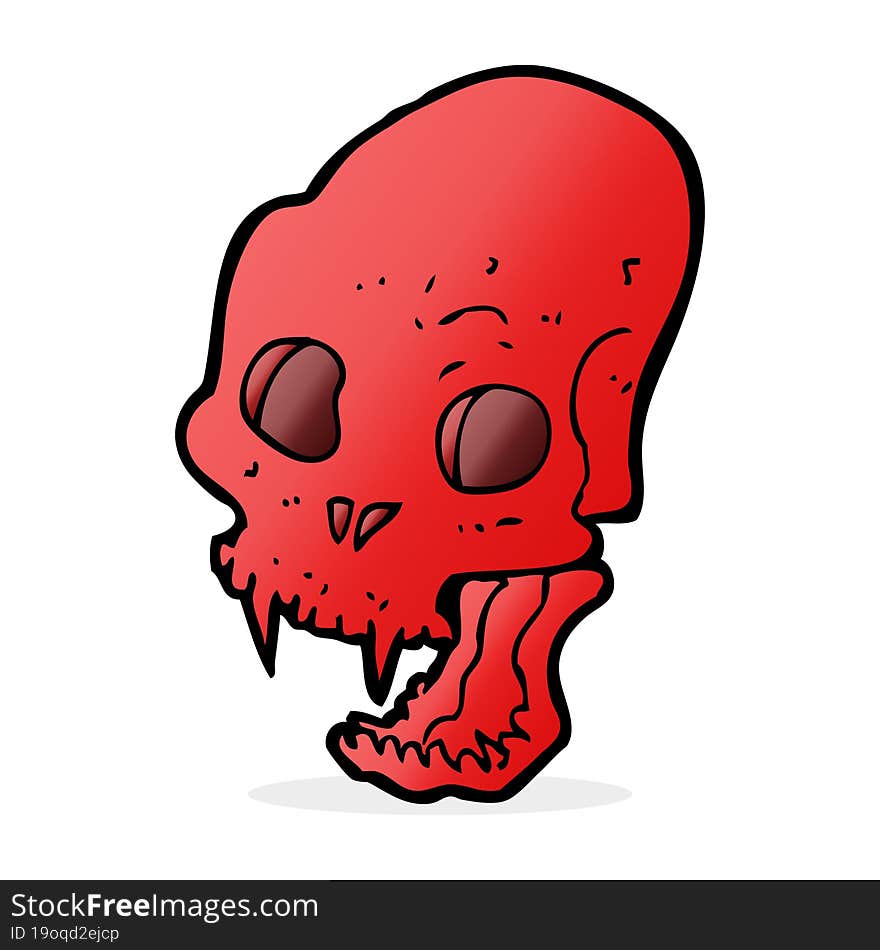 cartoon spooky vampire skull