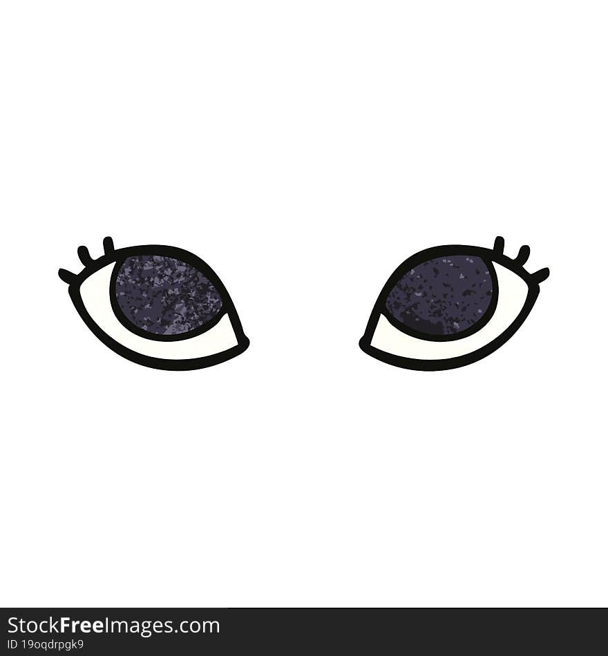 cartoon doodle grey eyes