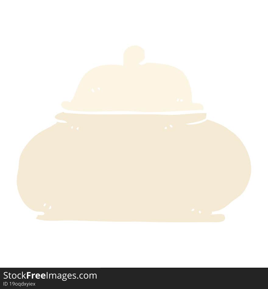 Flat Color Illustration Of A Cartoon Old Style Ceramic Pot