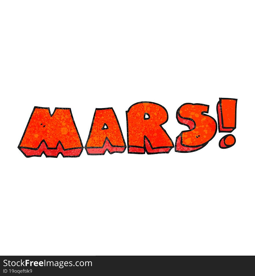 Textured Cartoon Mars Text Symbol