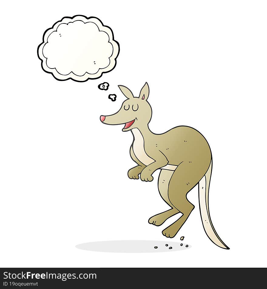 thought bubble cartoon kangaroo