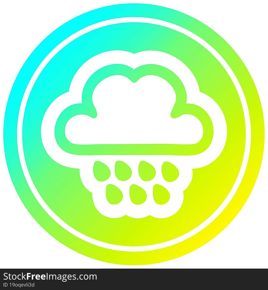 rain cloud circular in cold gradient spectrum