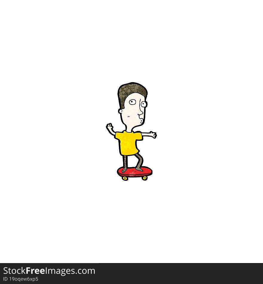 Cartoon Boy On Skateboard