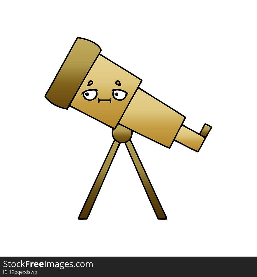 gradient shaded cartoon telescope