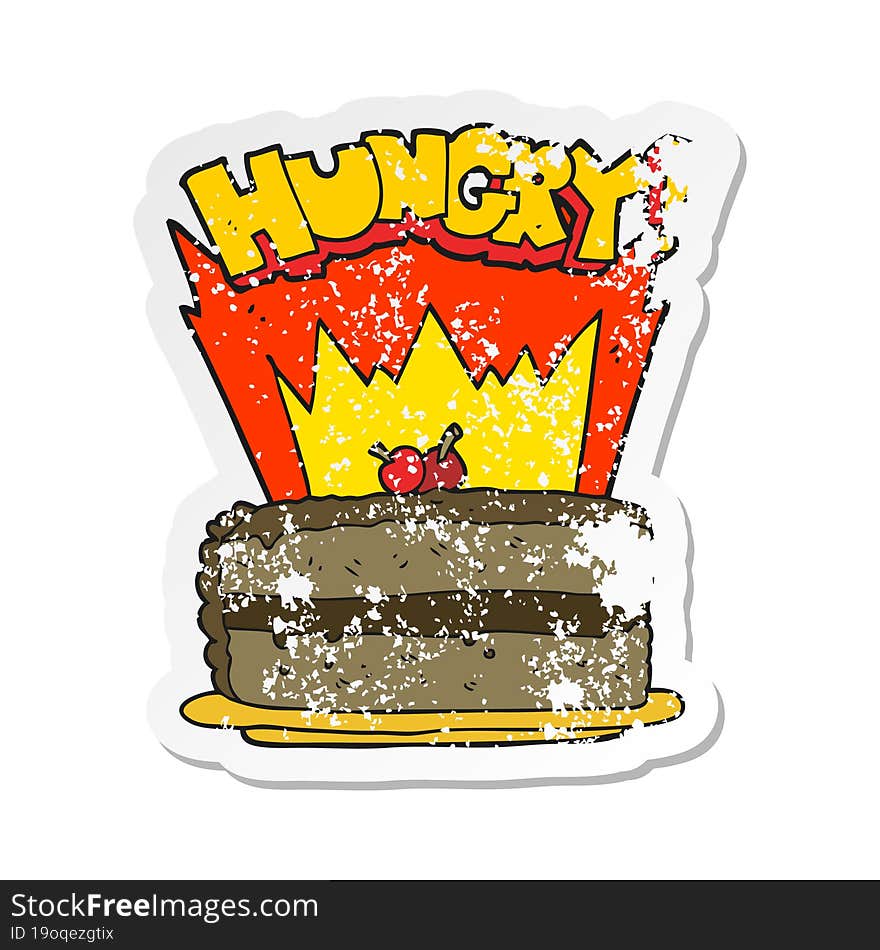 retro distressed sticker of a cartoon cake