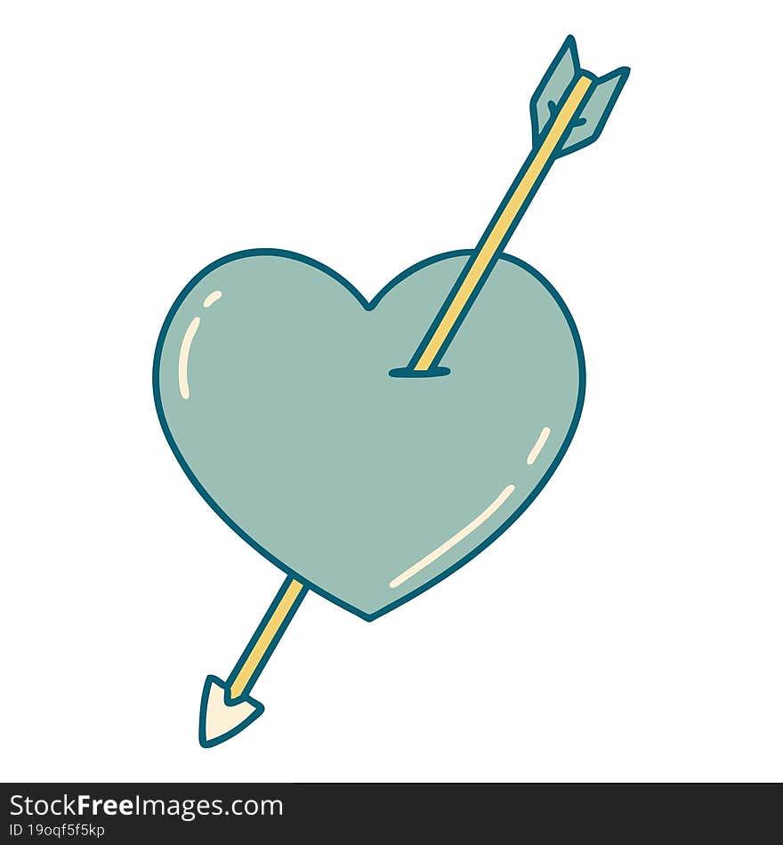 tattoo style icon of an arrow and heart