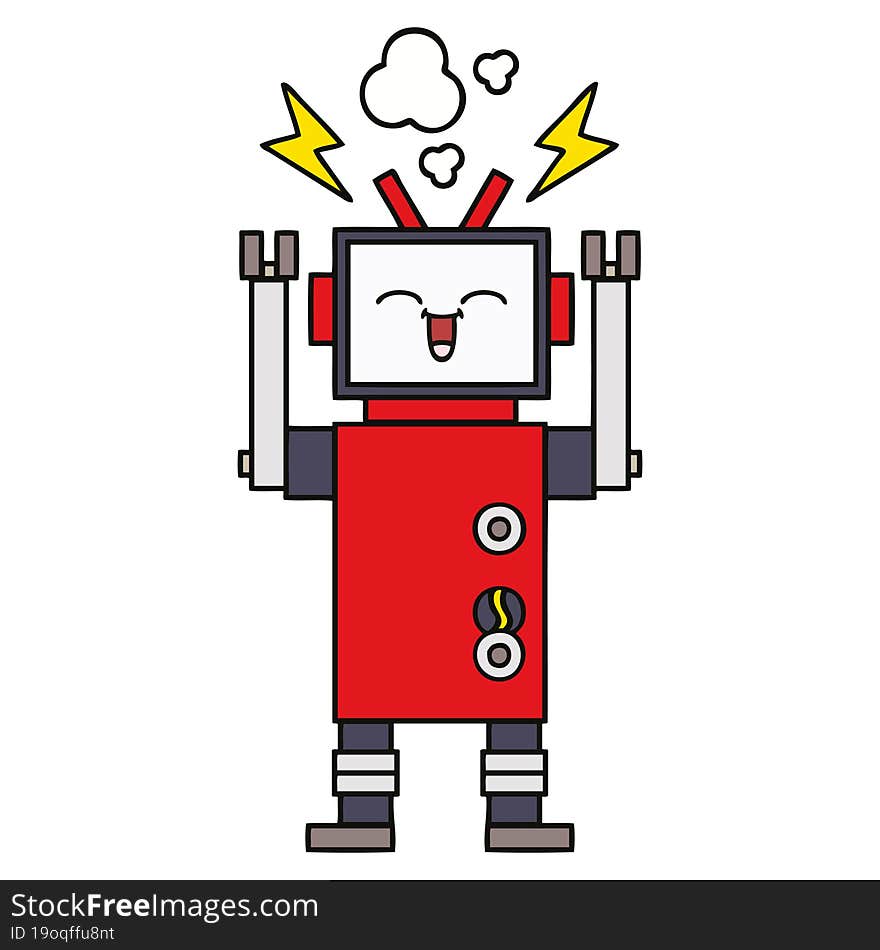 cute cartoon of a robot. cute cartoon of a robot