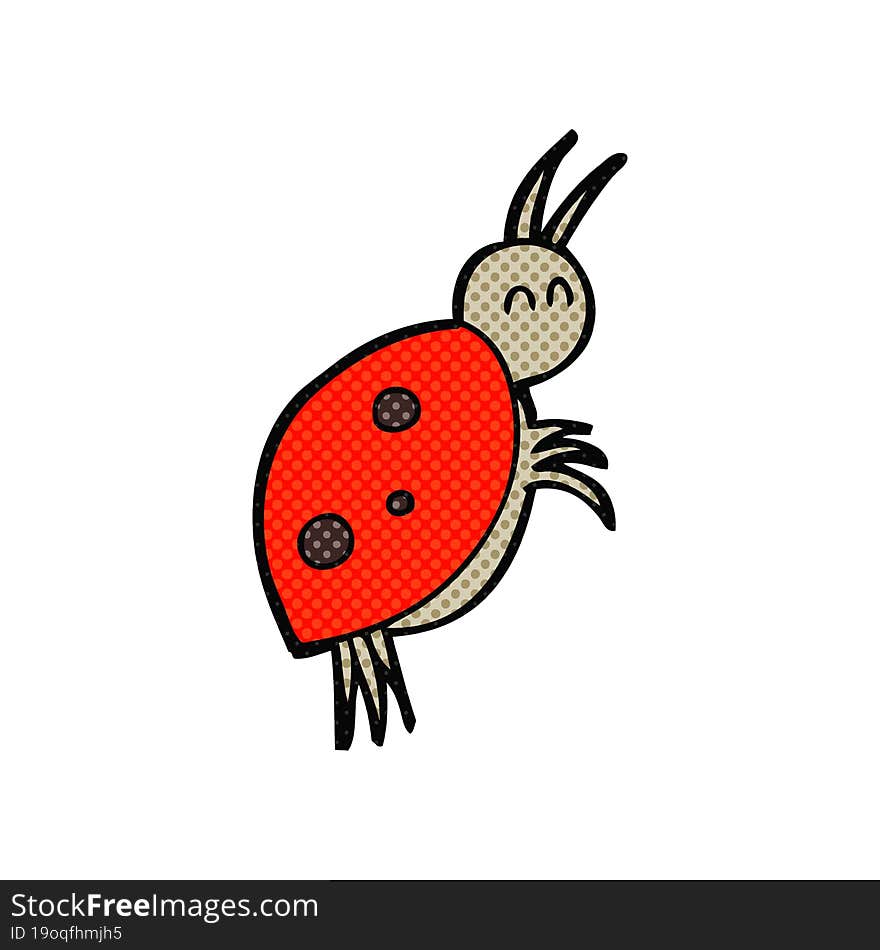 freehand drawn cartoon ladybug