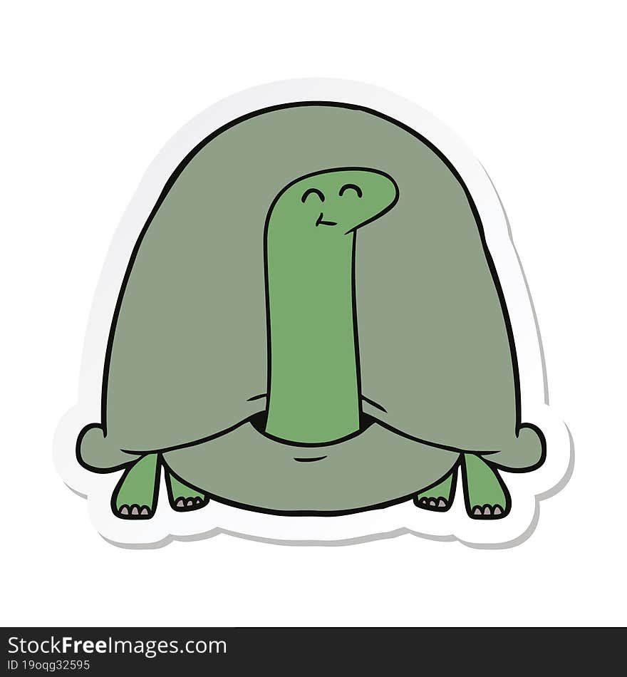 sticker of a cartoon tortoise