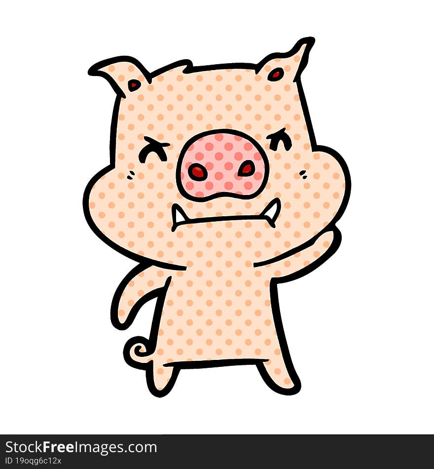 angry cartoon pig. angry cartoon pig