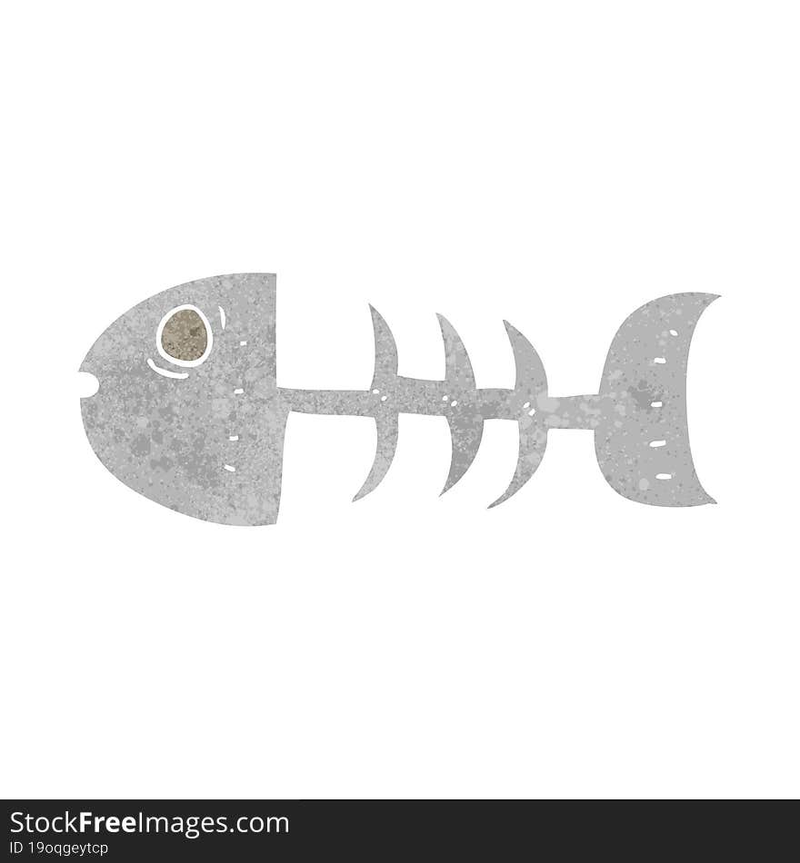 retro cartoon fish bones