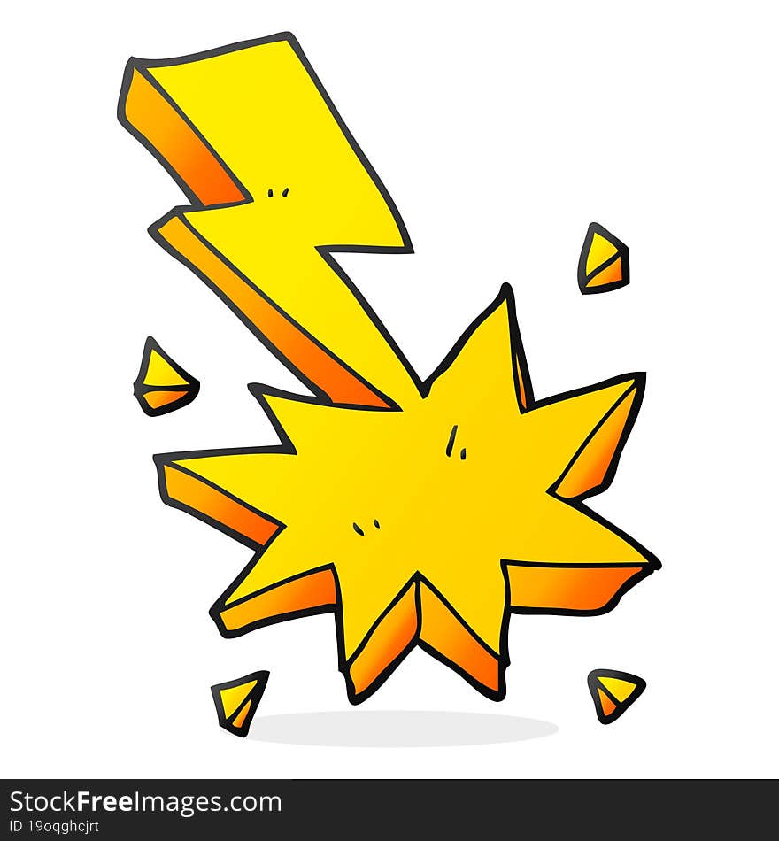 cartoon lighting strike symbol