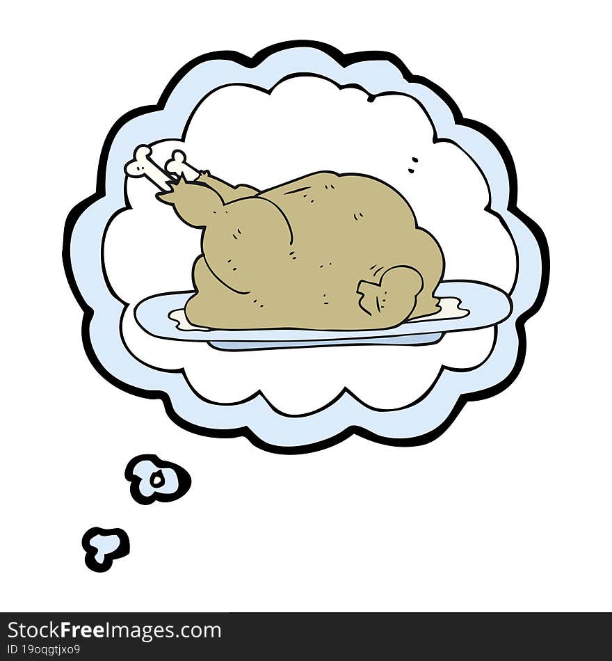 thought bubble cartoon cooked chicken