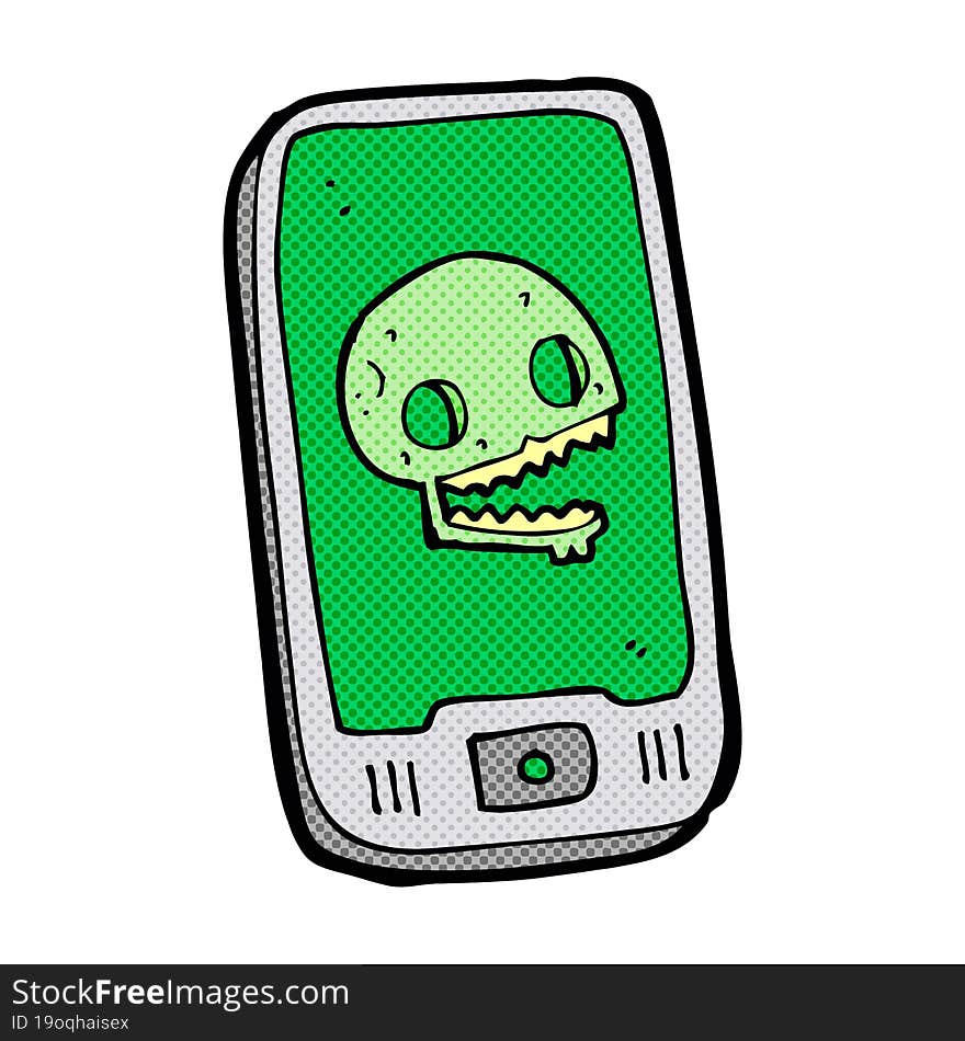 cartoon virus on mobile phone