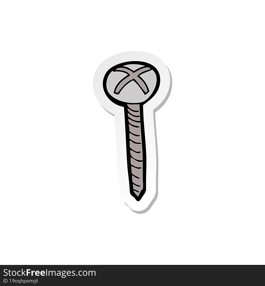 sticker of a cartoon screw