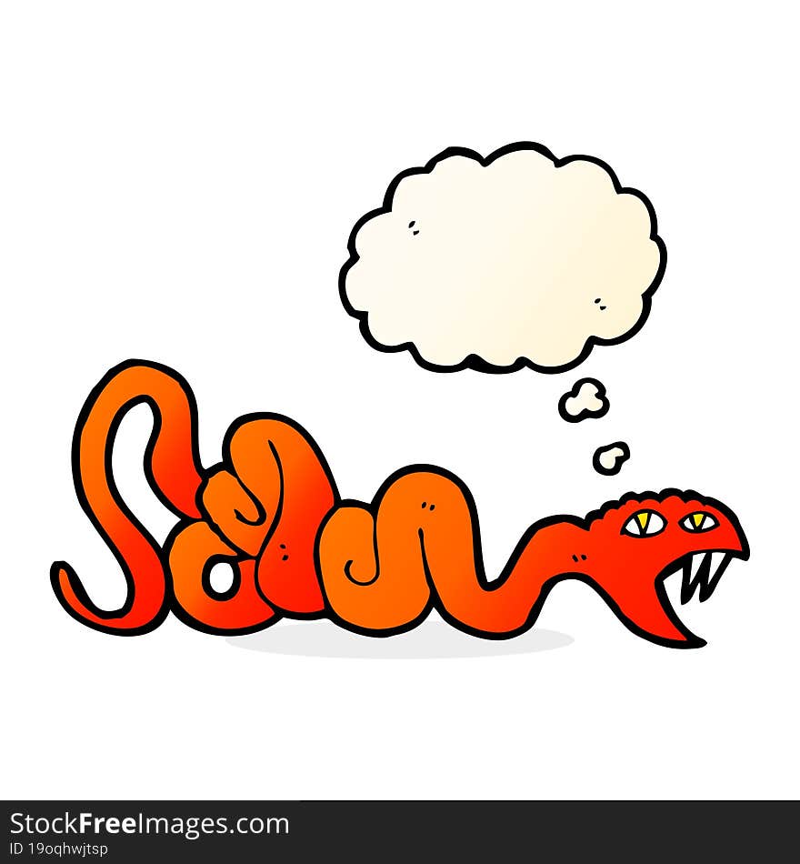 cartoon snake with thought bubble