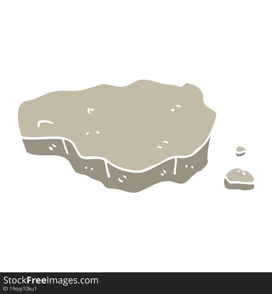 flat color illustration cartoon old rock