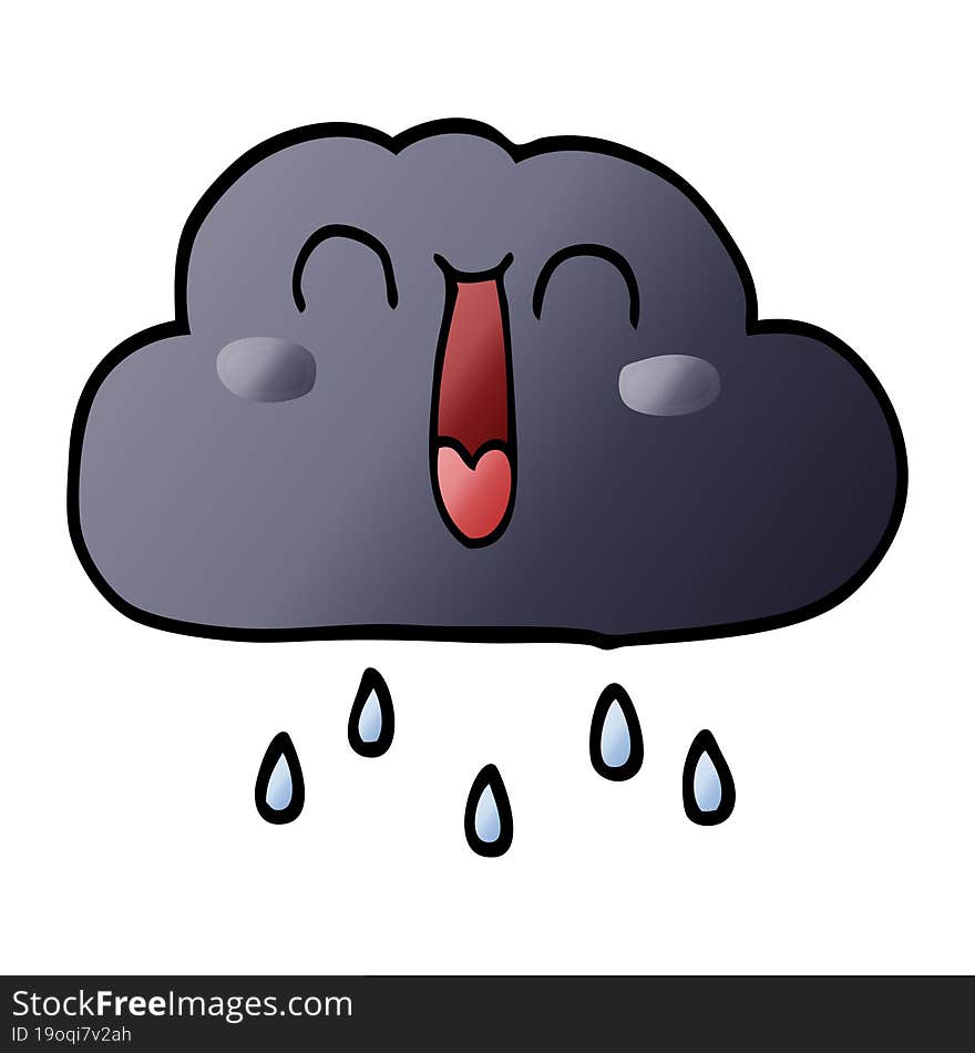 Cartoon Doodle Of A Happy Rain Cloud