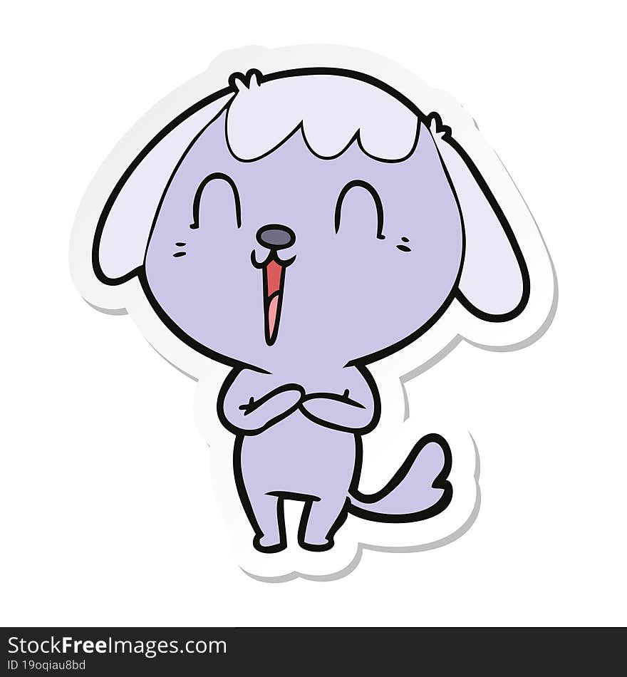 Sticker Of A Cute Cartoon Dog