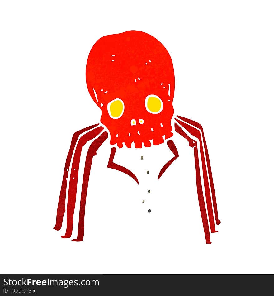 cartoon spooky skull spider