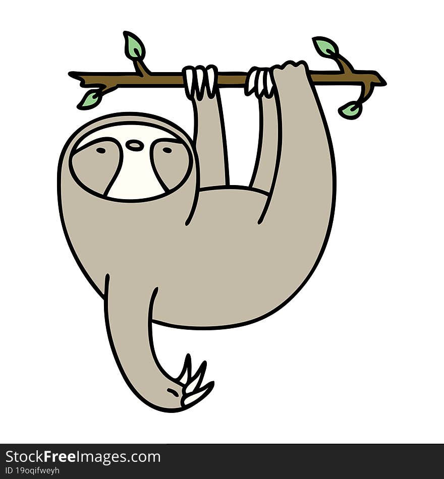 Sloth Hanging From Branch