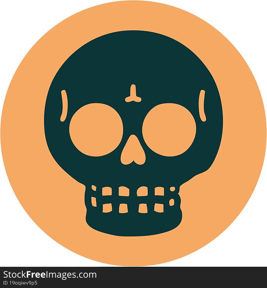 tattoo style icon of a skull