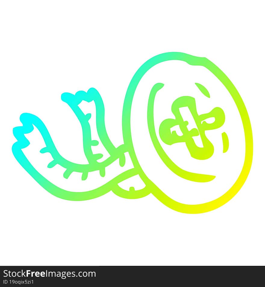 cold gradient line drawing cartoon button