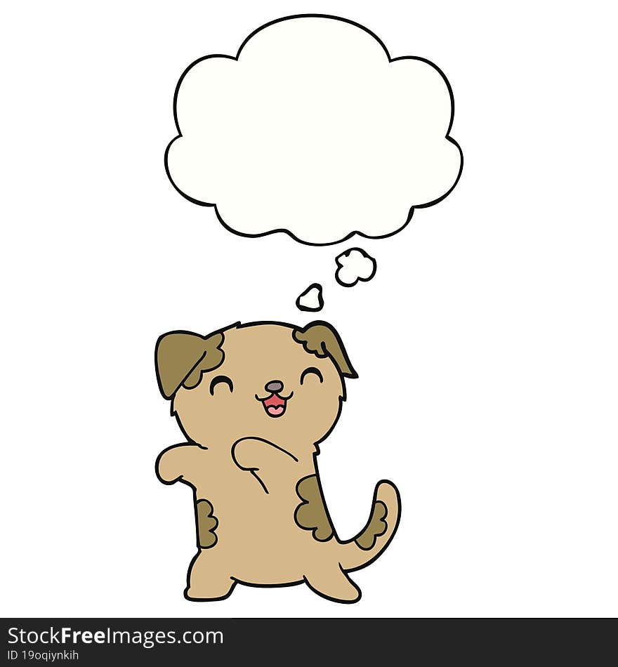 cute cartoon puppy with thought bubble. cute cartoon puppy with thought bubble