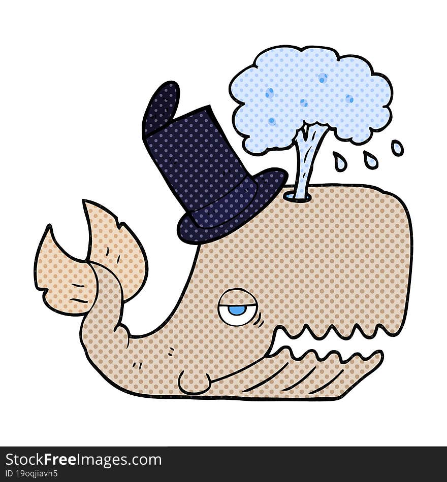 cartoon whale spouting water