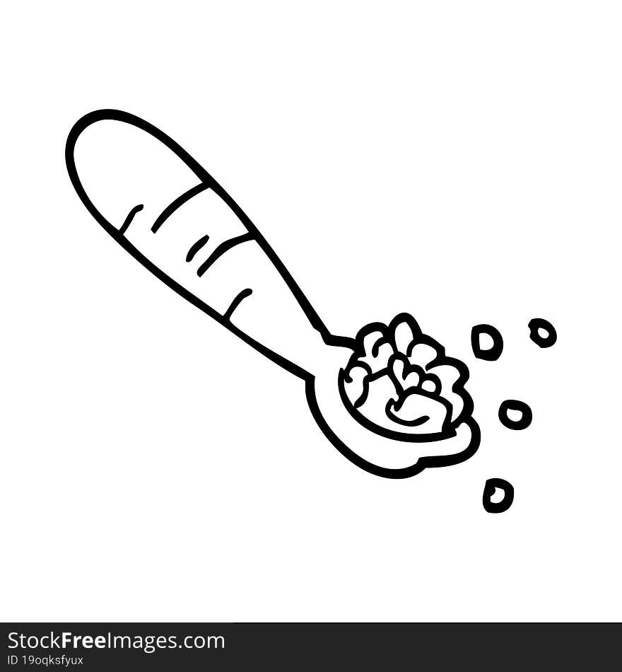 line drawing cartoon spoon of mash potato