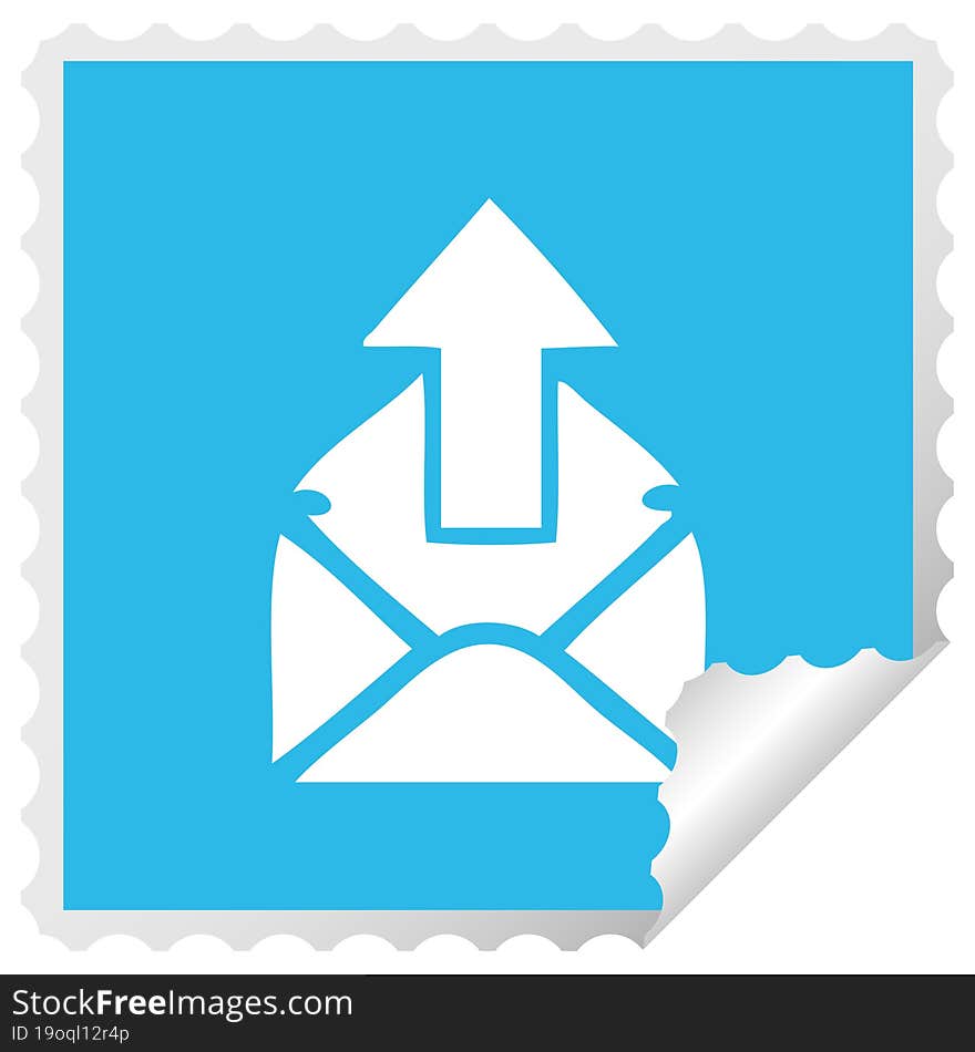 square peeling sticker cartoon email sign