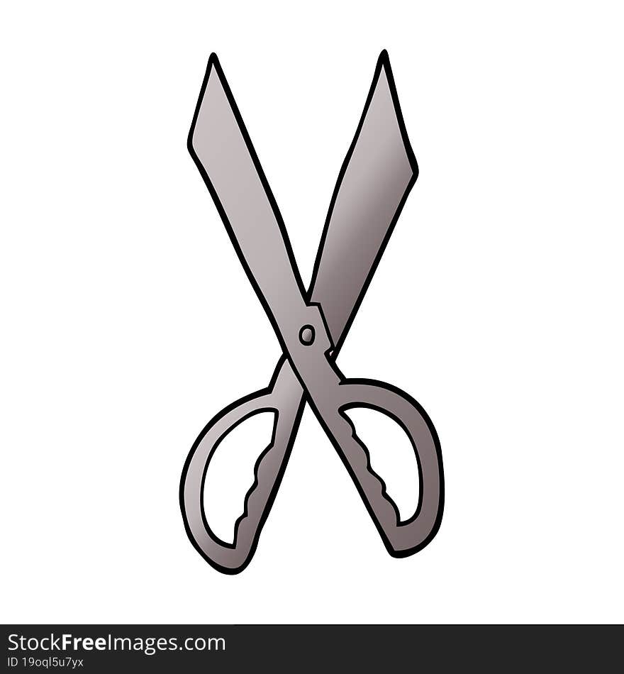 cartoon doodle sewing scissors