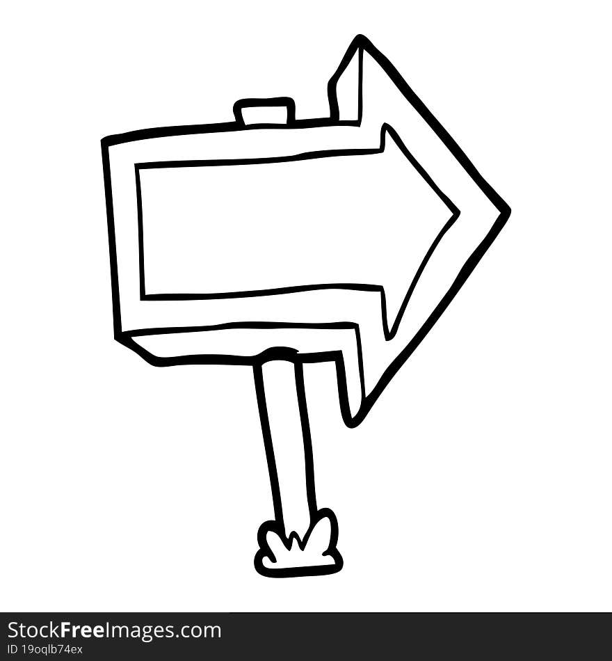 cartoon pointing arrow sign. cartoon pointing arrow sign