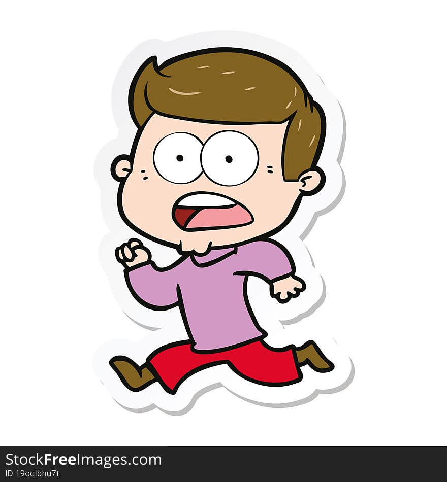 sticker of a cartoon shocked man