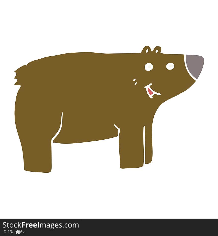 Flat Color Style Cartoon Bear