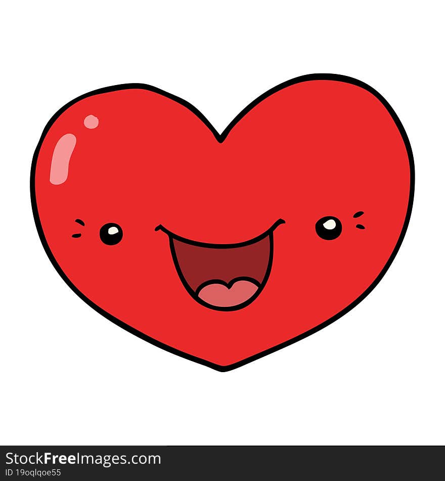 cartoon love heart character