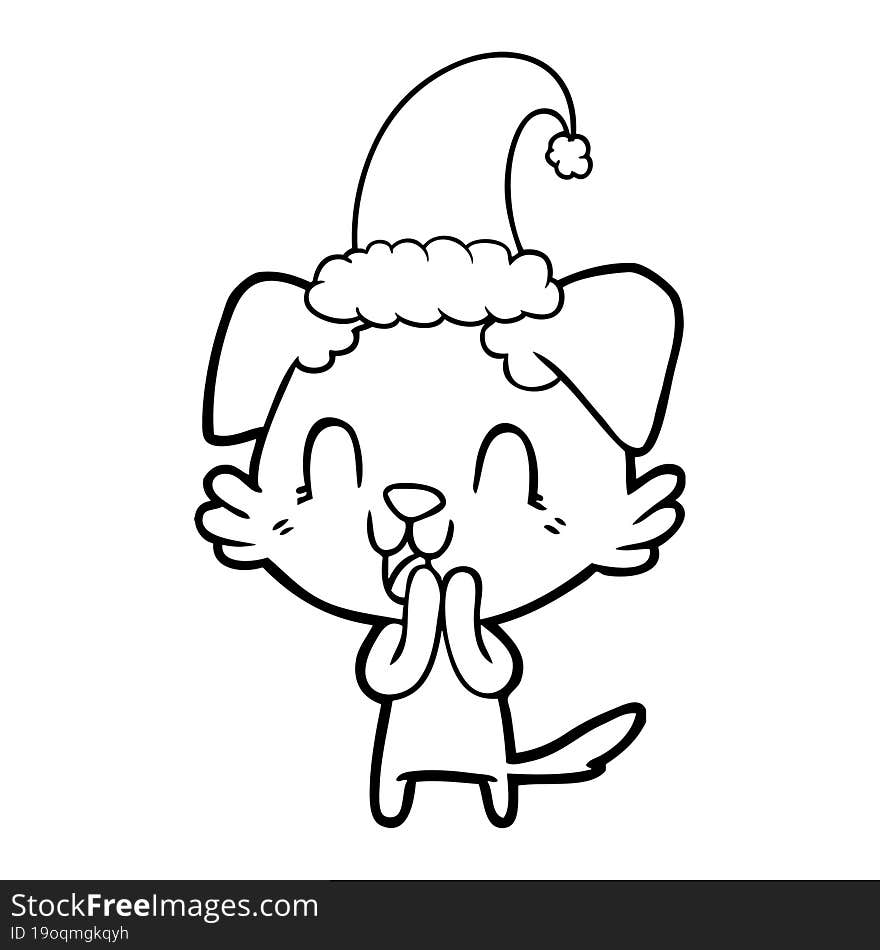 laughing cartoon christmas dog. laughing cartoon christmas dog