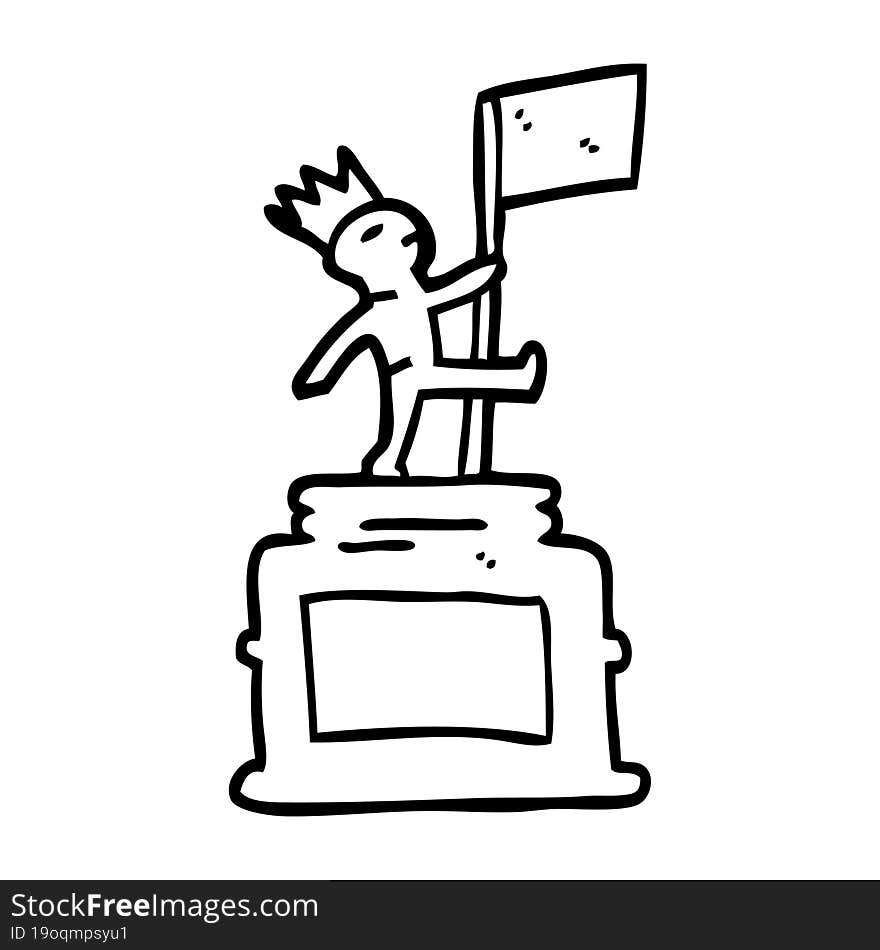 line drawing cartoon monument statue