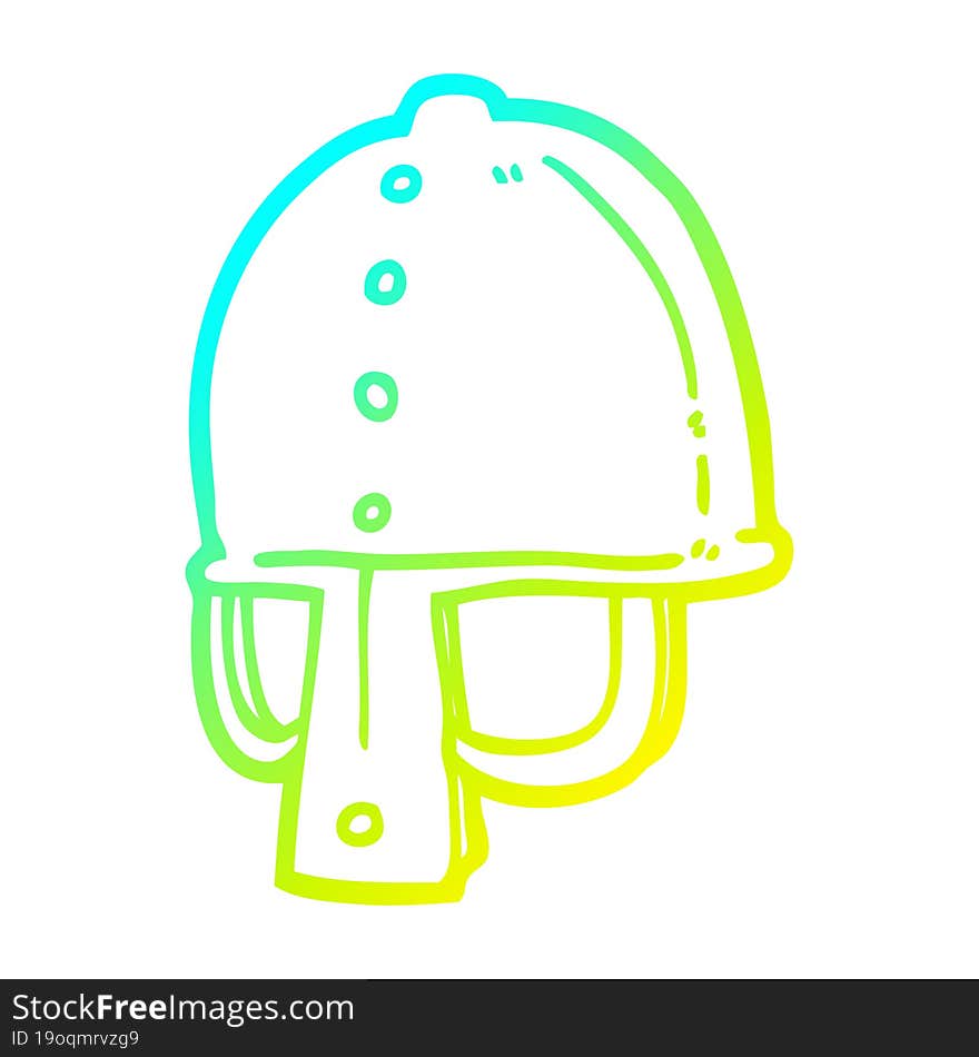 cold gradient line drawing cartoon medieval helmet