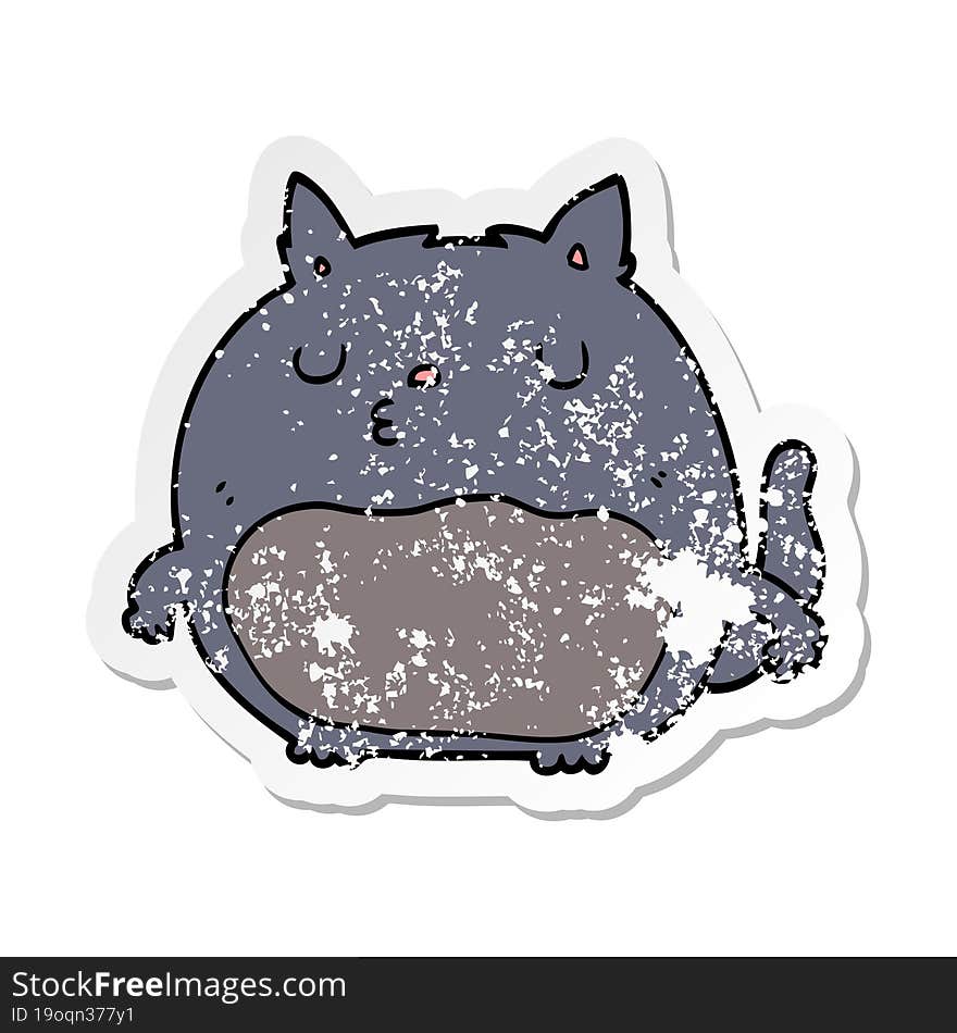 Distressed Sticker Of A Cartoon Cat