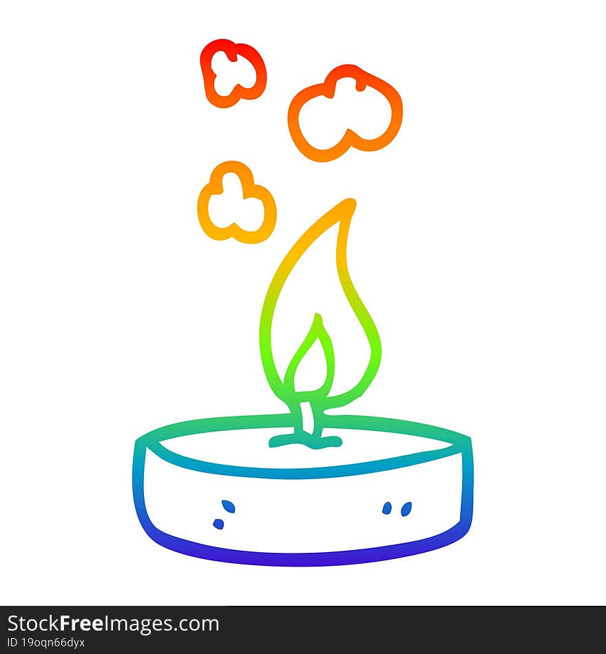 Rainbow Gradient Line Drawing Cartoon Scented Candle