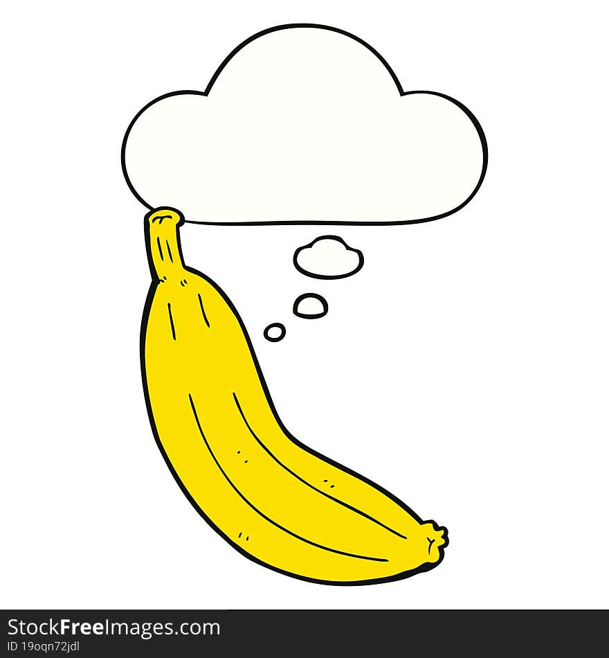 cartoon banana and thought bubble