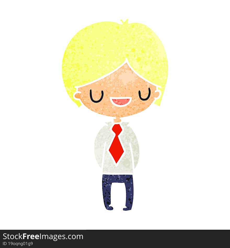 retro cartoon illustration of a kawaii cute boy. retro cartoon illustration of a kawaii cute boy