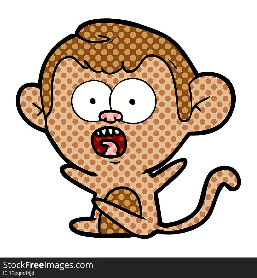 cartoon shocked monkey. cartoon shocked monkey