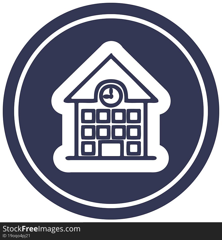 school house circular icon