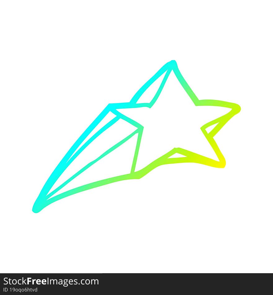 cold gradient line drawing shooting star decorative cartoon