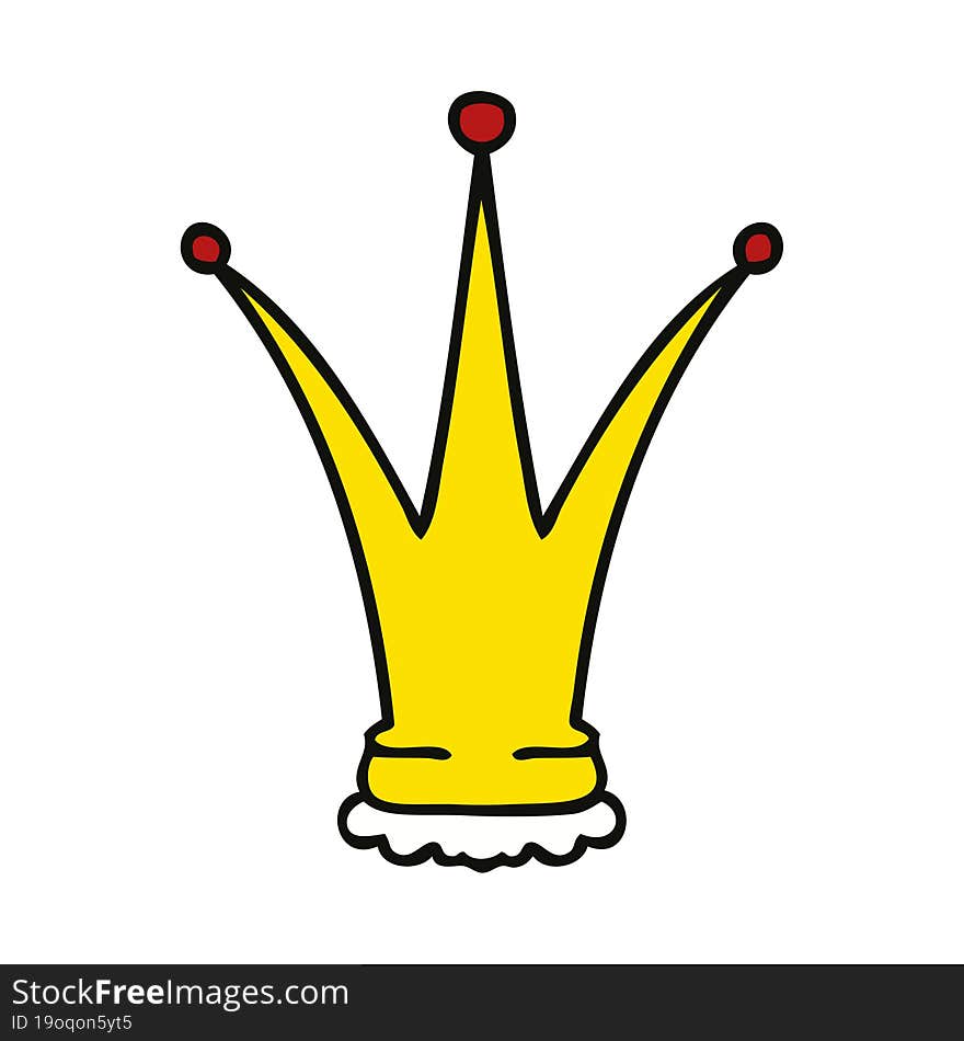 quirky hand drawn cartoon gold crown