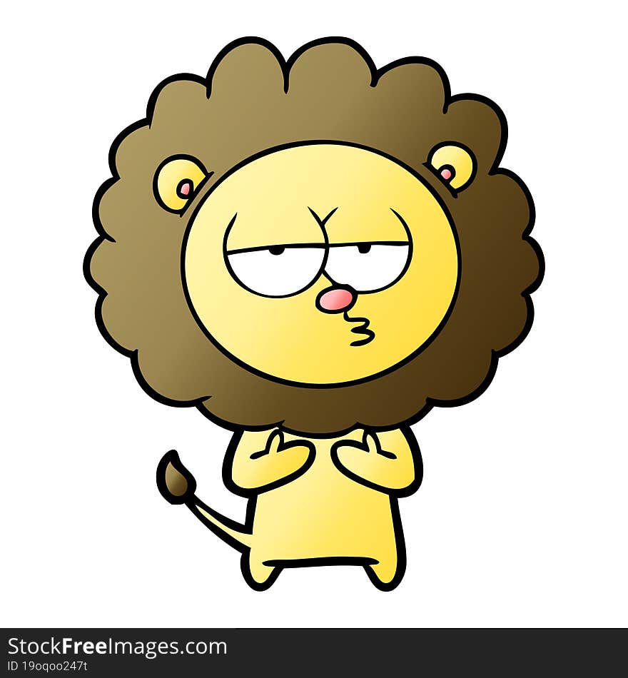 cartoon tired lion. cartoon tired lion